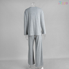 Women's Long Sleeve Soft Loose-Fit Heather Gray Lounge Pajama Set