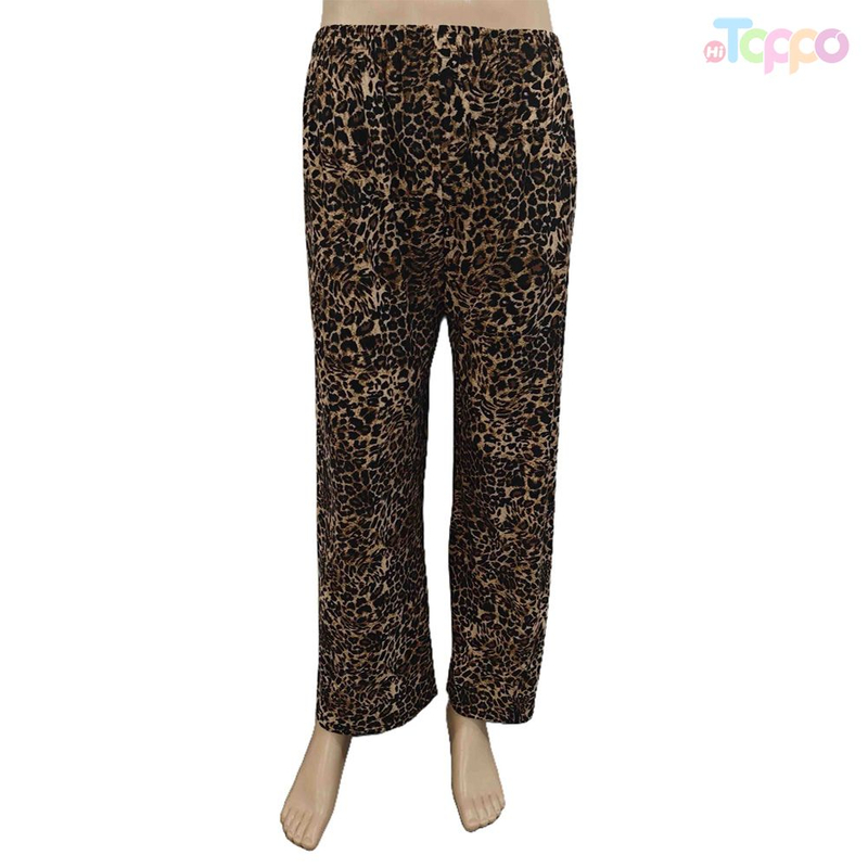 Women's Leopard Print Lounge Pajama Pants Comfortable Loose Home Pants Suitable Wearing Outside