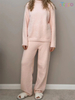 Pastel Pink Fuzzy Mock Neck Cozy Loungewear Set