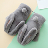 Fluffy gloves with magnetic suction rabbit ears