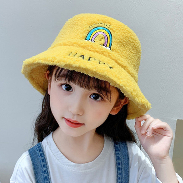 Kids'rainbow hat with lambswool