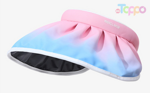 Spring and summer gradient color system black rubber empty top hat UV large eaves sunscreen visor hat