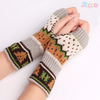 Christmas Tree gloves thickened wool bare finger knitted gloves