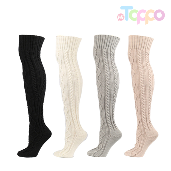 Hot Sale Over Knee Socks Breathable Floor Socks Warm Pile Socks Knitted Jacquard Stockings
