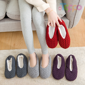 Knit Floor Socks Berber Fleece Lining Anti Slip Socks