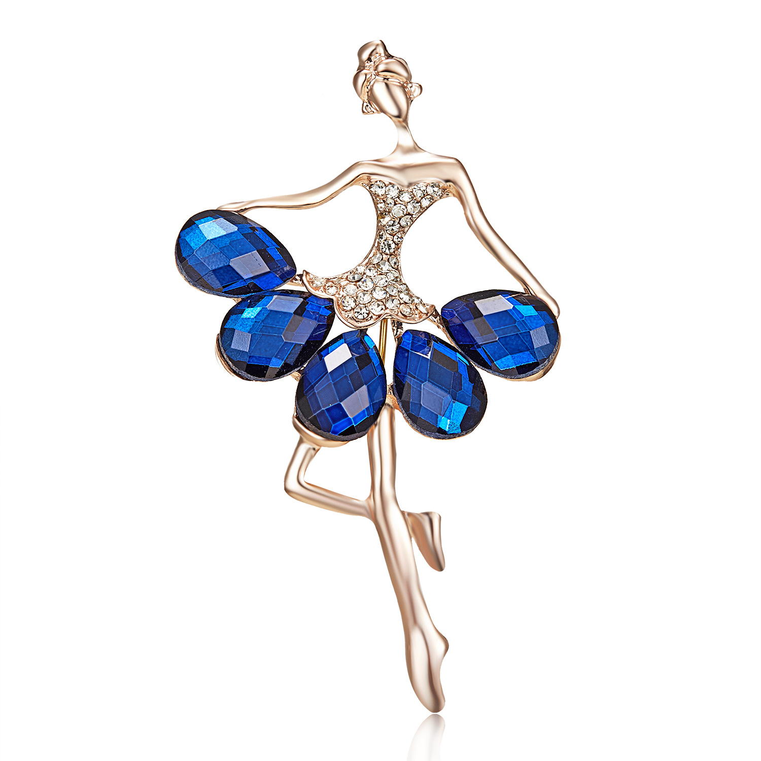 Dancing Girl Pearl Rhinestone oil brooch