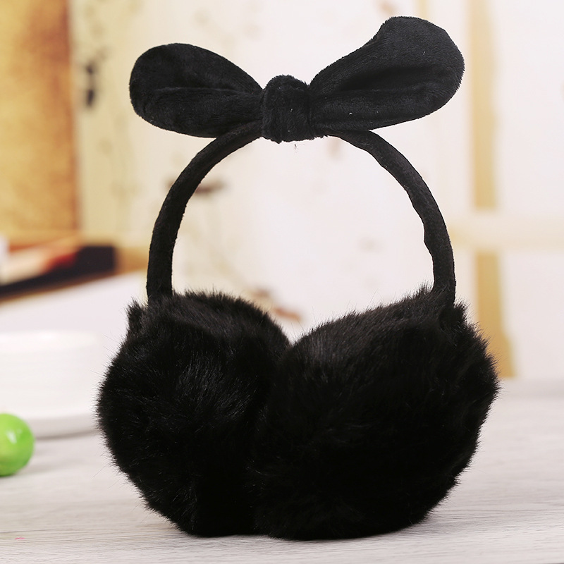 Cute bunny ears with bow-tie earmuffs