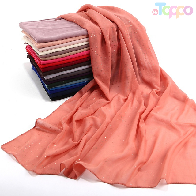 Thin Breathable Fashion Sprinkle Gold Pearl Chiffon Scarf for Summer for Spring