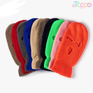 Winter Warm Wool Knitted Hats Beanie Outdoor Cycling Windproof Various Colors Ski Mask 3 Hole Hat