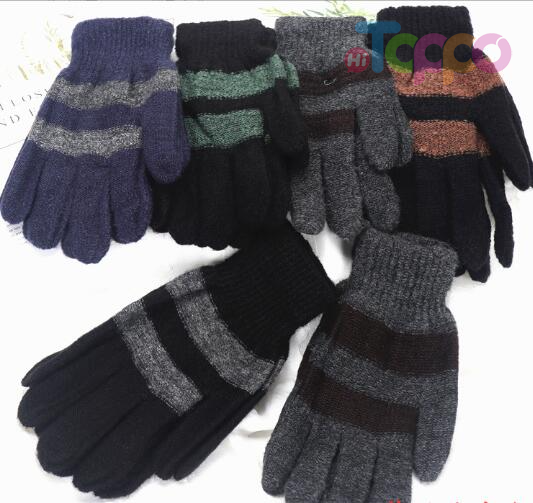 Mohair 7-gage Stripe Gloves 