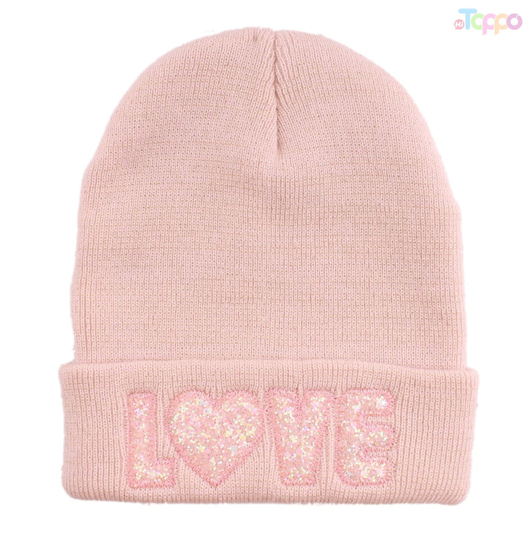 Acrylic Knit Solid Double Layers Hat with Applique Embroidery