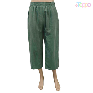 Women's Solid Color Elastic Waist Loose Wide Leg Pants