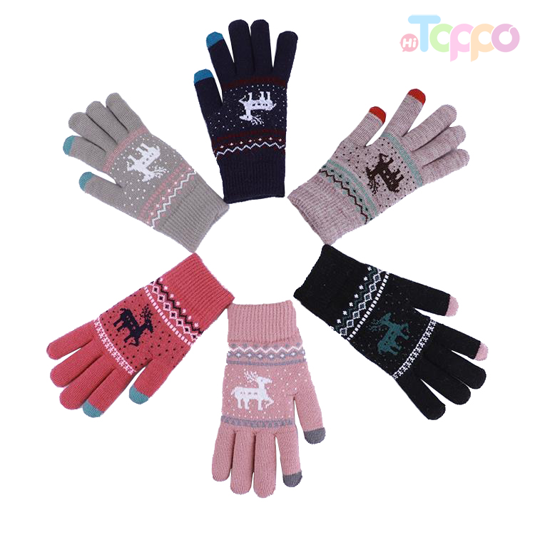 Acrylic Jacquard 10 Gage Touch Panel Gloves