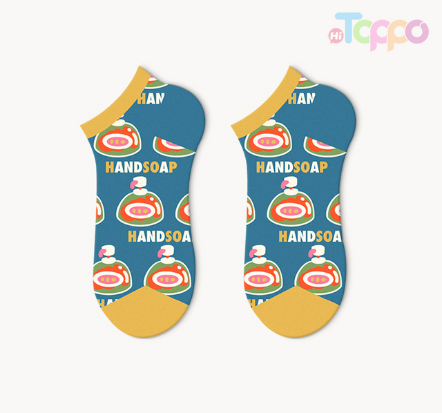 Lukmi cartoon summer shallow mouth low help thin boat socks