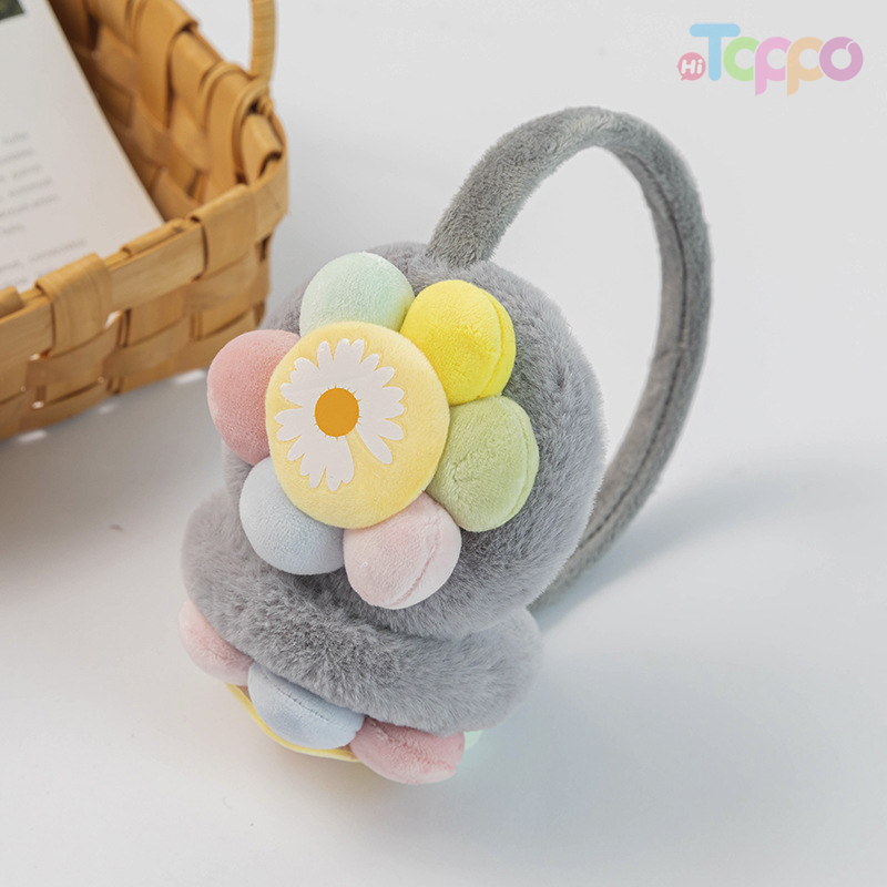 Cute Sunflower Retractable Plush Ear Muffs