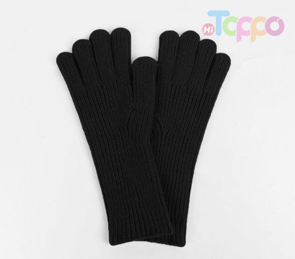 Knitted Gloves Skiing Cycling Driving Long Wrist Gloves Two Exposed Tips Touch Screen Gloves