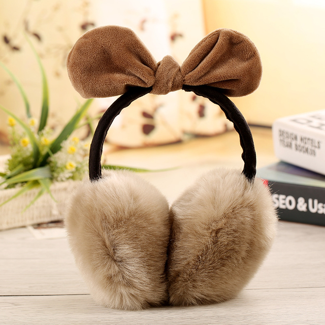 Cute bunny ears with bow-tie earmuffs