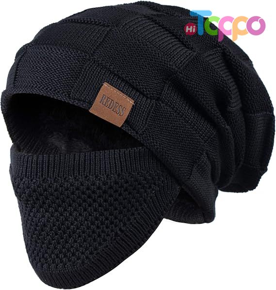 Hot Sale Winter Warm Hats Knit Slouchy Thick Skull Cap with Face Cover