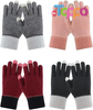 Winter Warm Touchscreen Texting Fleece Lined Knit Gloves 4 Pairs Set