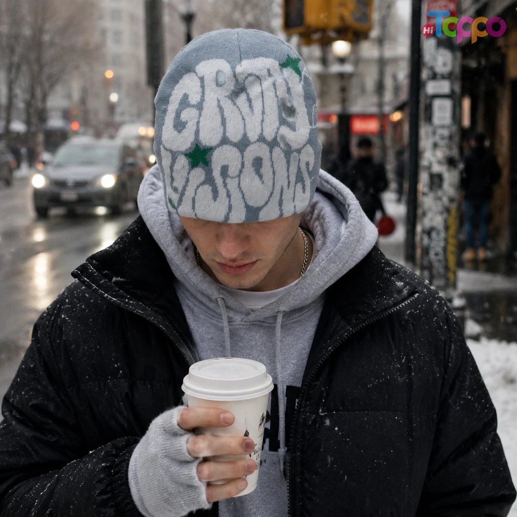 Letter Jacquard Knitted Beanie Hat for Men & Women