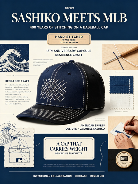 New Era x SASHIKO GALS: 400-Year-Old Stitching Meets the MLB Cap