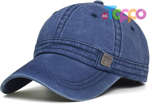 Vintage Washed Cotton Adjustable Baseball Cap 