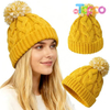 Wholesale Slouchy Chunky Knit Beanie with Pom Pom - Cozy Winter Bobble Hat