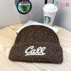 Winter Thick Warm Knit Beanie with Letter Embroidery