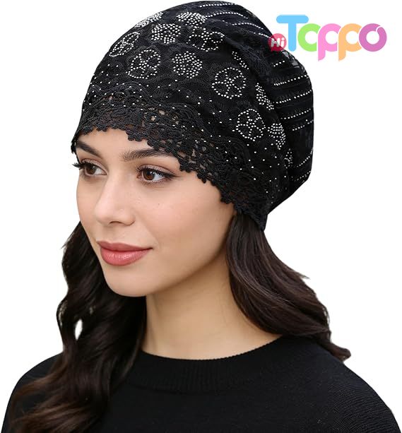  Custom Lightweight Lace Beanie for Women Rhinestone Hat