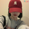  Adjustable Unisex Fit Preppy Style "R" Embroidered Solid Color Baseball Cap