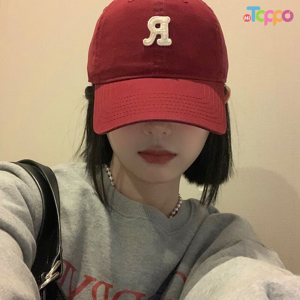  Adjustable Unisex Fit Preppy Style "R" Embroidered Solid Color Baseball Cap