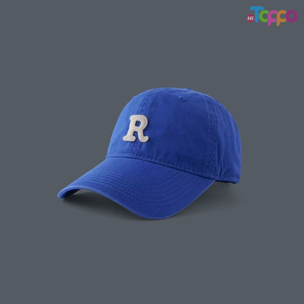  Adjustable Unisex Fit Preppy Style "R" Embroidered Solid Color Baseball Cap