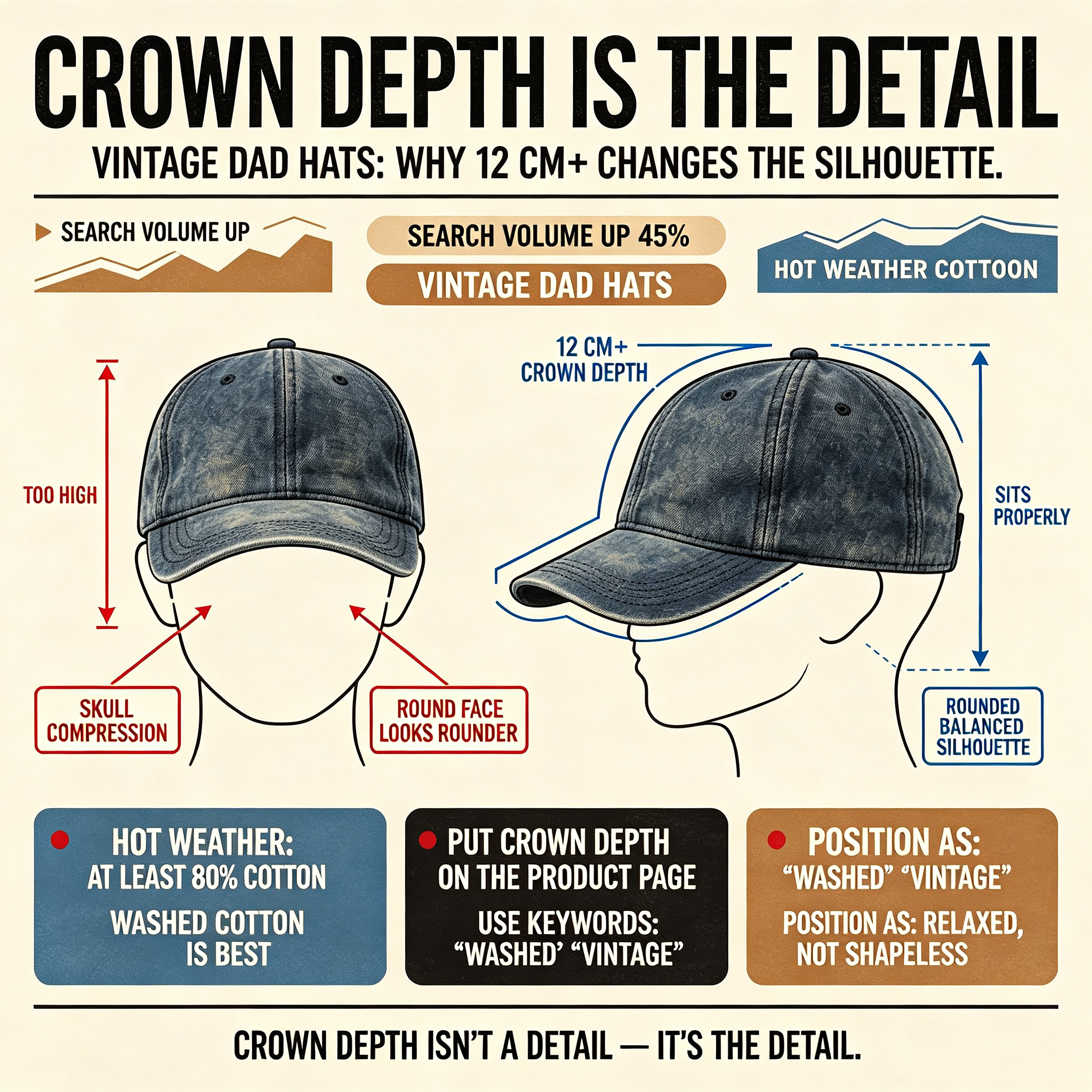 Dad Hats Are Up 45% — Crown Depth Is Why