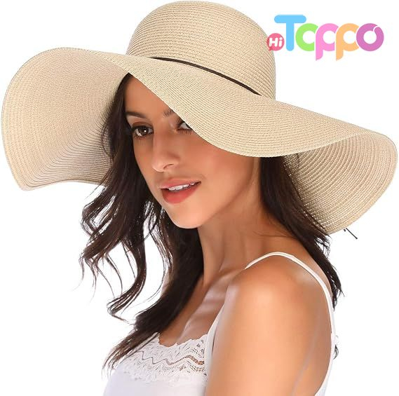 Wide Brim Big Floppy Foldable Roll up Cap UPF 50+ Beach Sun Hat 