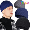 Hot Sale 3 Pack Wool Fisherman Beanies Short Knit Watch Cap Cuffed Hats