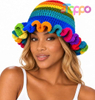 Hot Sale Women's Crochet Hat Handmade Bucket Knit Hat Cute Floppy Cap for Travel Fishing