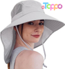 Hot Sale UV Sun Protection Foldable Neck Flap Wide Brim Fishing Hat with Ponytail Hole 