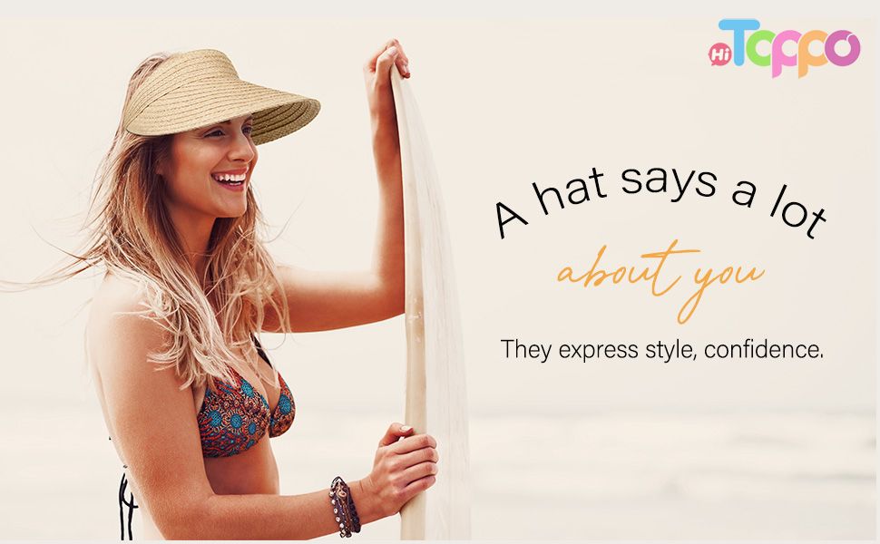 Summer Wide Brim Straw Sun Visors Foldable Ponytail Beach Women Hat