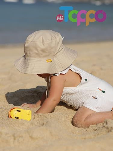Summer Bucket Hat Kids Sun Protection Beach Hat Cotton Baby Hats