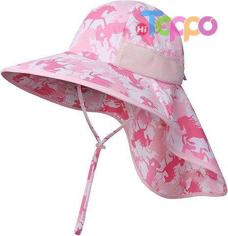 Summer UPF50+ Sun Protection Beach Play Hats with Neck Flap 