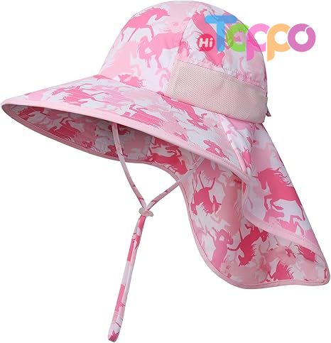 Summer UPF50+ Sun Protection Beach Play Hats with Neck Flap 