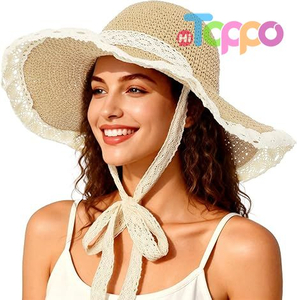 Hot Sale UPF 50+ Roll Up Wide Brim Women Sun Straw Hat 