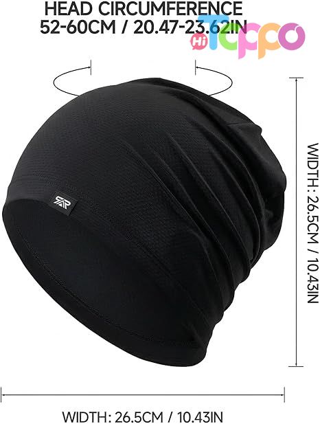 Custom Logo Cooling Skull Cap for Men Women-Lightweight Breathable Beanie Hat Thin Quick Dry Running Cap for Cycling
