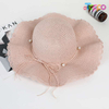 Summer UPF Flower Womens Wide Brim Sun Straw Hat with Bow 