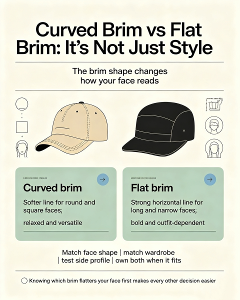Curved Brim VS Flat Brim Cap Selection Guide For All Face Shapes