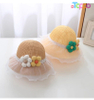 Girls Summer Wide Brim Sun Beach Hats WIth Flower