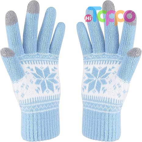  Custom Snow Flower Printing Keep Warm Winter Touch Screen Gloves