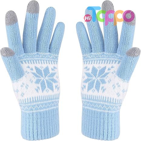  Custom Snow Flower Printing Keep Warm Winter Touch Screen Gloves