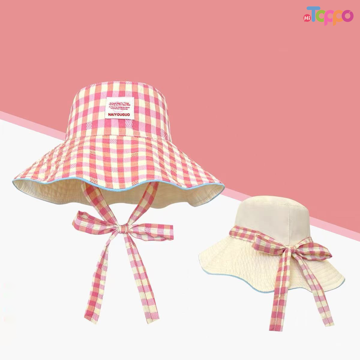Women Reversible Plaid Sun Bucket Hats