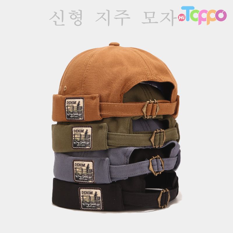  Vintage Brimless Docker Hat Korean Style Street Hip Hop Melon Cap